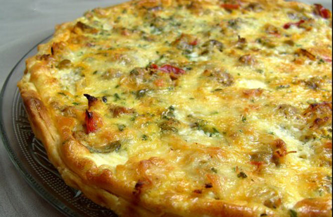 Quiche au poulet et aux poivrons