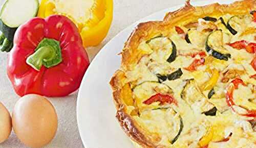 Quiche aux poivrons , courgettes et boeuf haché