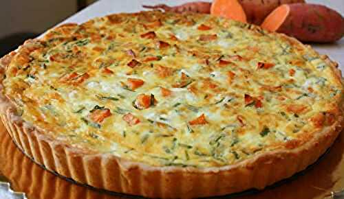 Quiche patate douce, feta et pignons croquants