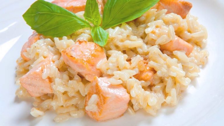 Risotto au Saumon Frais et Fromage Ail et Fines Herbes WW