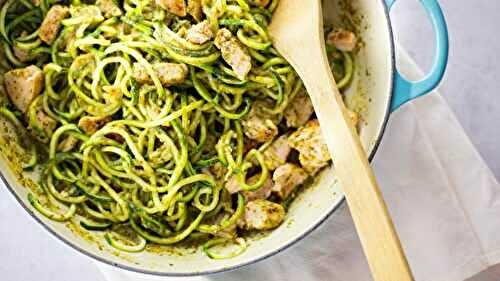 Spaghettis au crème courgettes et poulet au thermomix