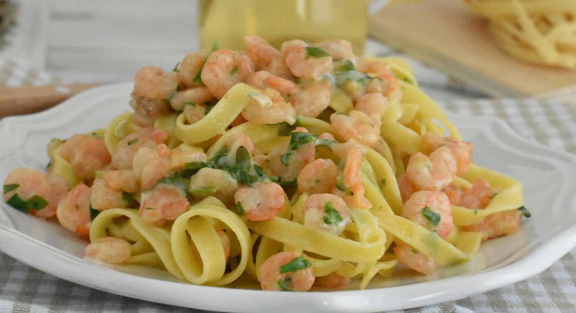 Tagliatelles aux crevettes recette facile