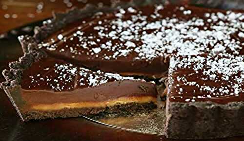 Tarte au chocolat et caramel beurre salé