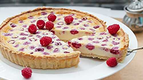 Tarte chocolat blanc et framboises toute simple