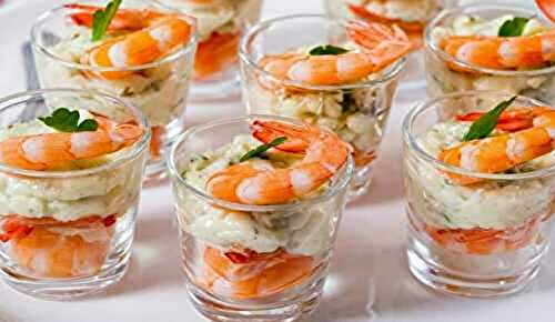 Verrine crevettes saumon et fromage frais