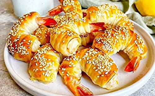 Crevettes en croûte de pâte feuilletée