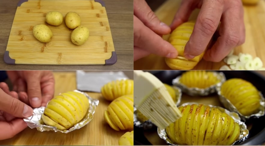 Recette Pommes de terre à l’ail et au beurre au four