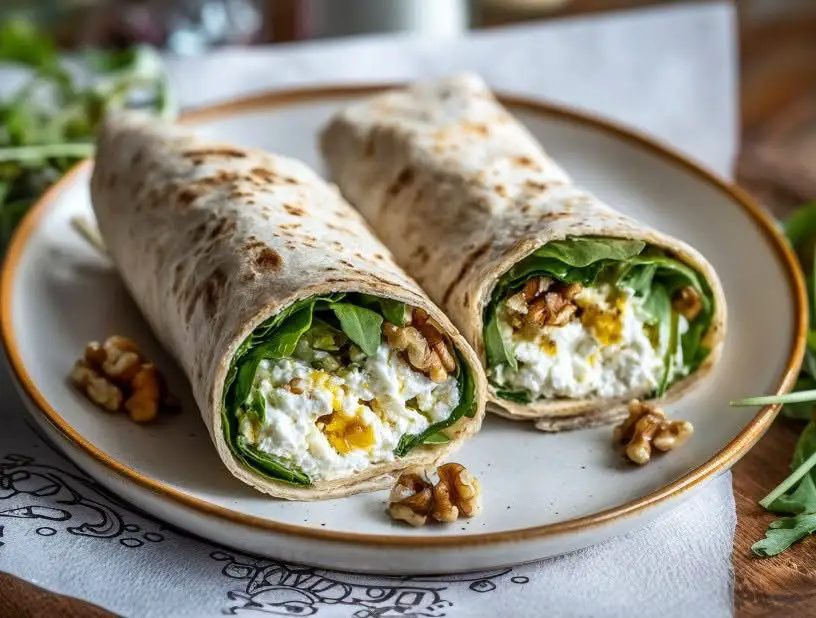Wrap au fromage de chèvre noix et miel