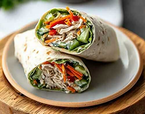 Wrap au poulet rôti crudités et sauce yaourt