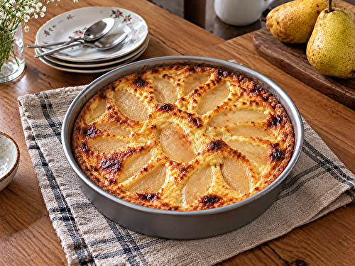 Clafoutis aux poires et à la vanille, fondant et facile