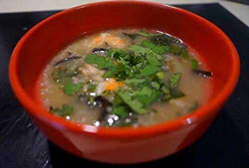Soupe chinoise à l'orge aux crevettes et poulet  - Recettes de Papounet