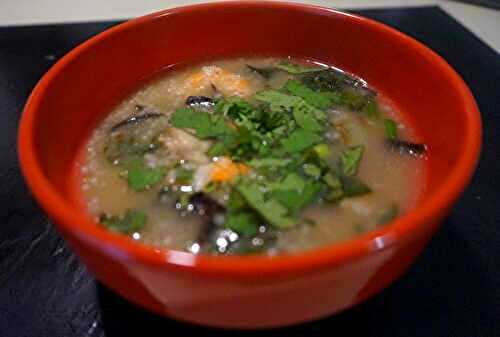 Soupe chinoise à l'orge aux crevettes et poulet  - Recettes de Papounet