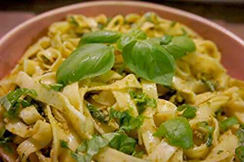 Tagliatelles au Pesto fait maison - Recettes de Papounet