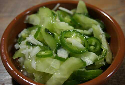 Salade concombre gros piment-Recette Réunion