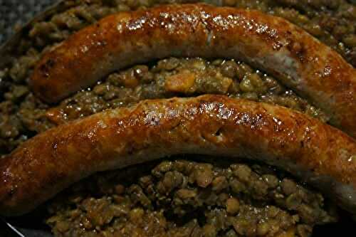 Chipolatas aux lentilles et carottes - Recettes de Papounet