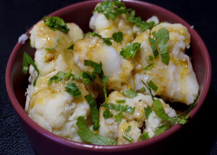 Chou-fleur à la vinaigrette - Recettes de Papounet