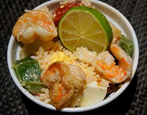 Salade de riz aux crevettes et mayonnaise  - Recettes de Papounet