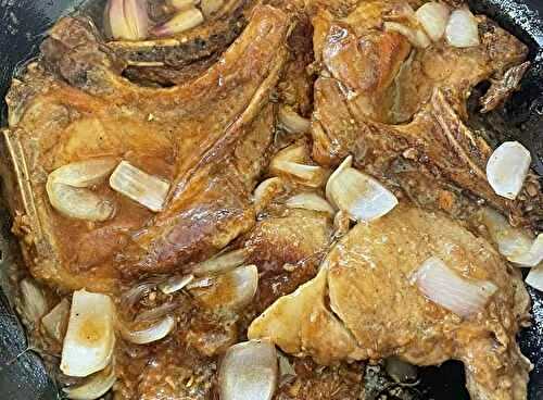 Côtes de porc sauce d'huitres