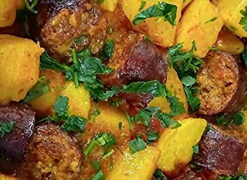 Rougail saucisse aux pommes de terre
