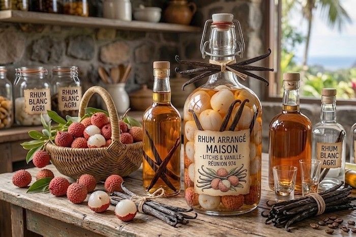 Rhum arrangé litchis vanille de la Réunion (974)