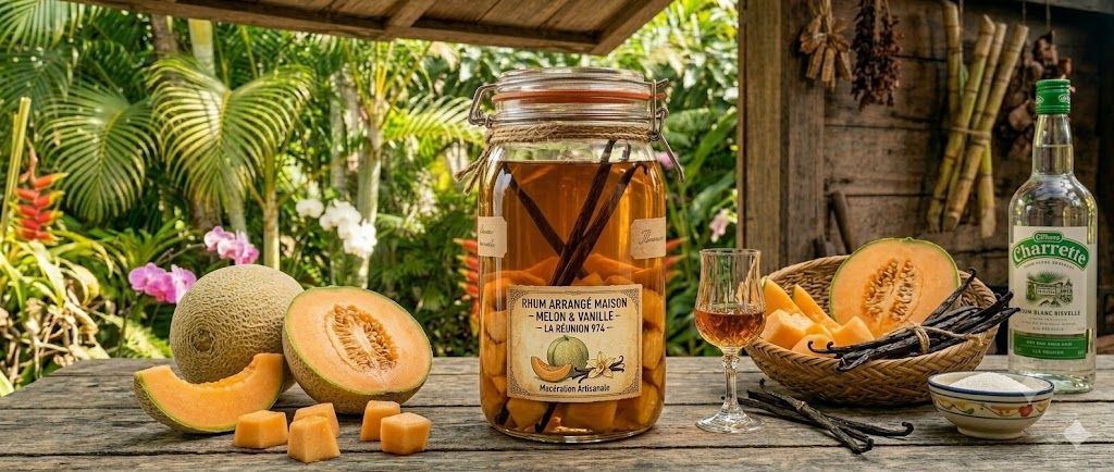 Rhum arrangé melon vanille (façon réunionnaise)