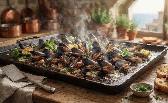 Moules à la plancha ail et persil 