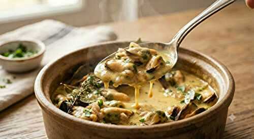 Moules au roquefort crème fraîche