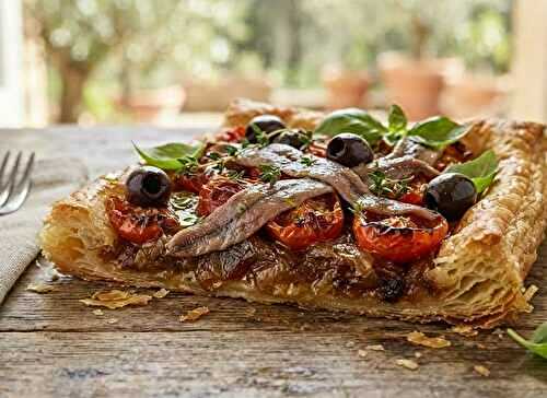 Tarte provençale aux tomates & anchois sur pate feuilletée