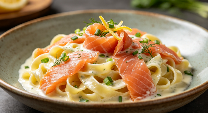 Tagliatelles au saumon fumé