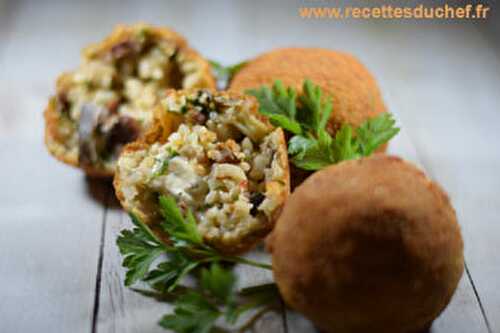 Arancini : boulettes panées de risotto