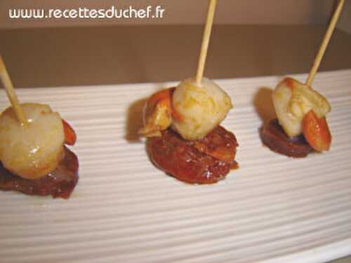 Bouchées de St Jacques au chorizo