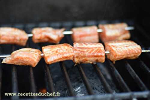 Brochette de roussette au barbecue ou à la plancha