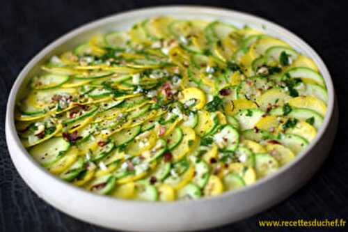 Carpaccio de courgettes jaunes et vertes