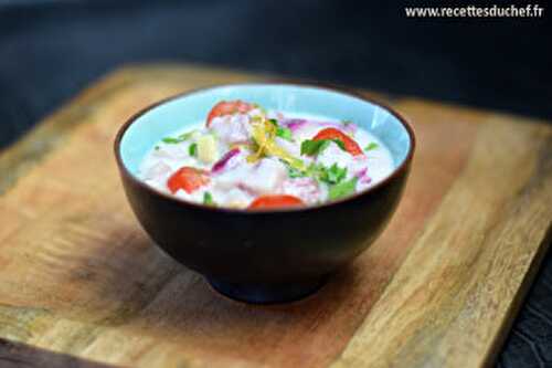 Ceviche de poisson blanc au lait de coco