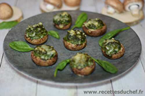 Champignons farcis aux épinards