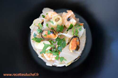 Chou blanc aux fruits de mer