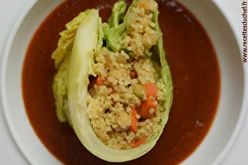 Chou farci au couscous aux légumes