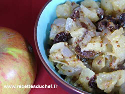 Chutney de pommes oignon et raisins secs