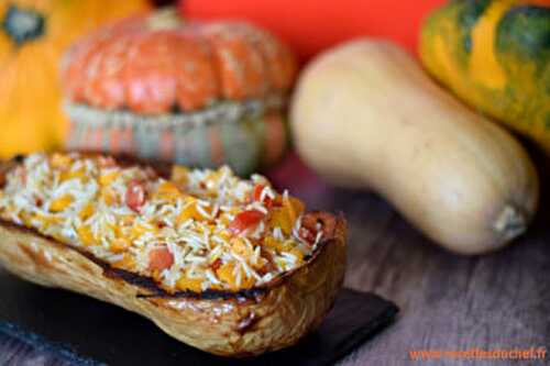 Courge Butternut farcie au riz