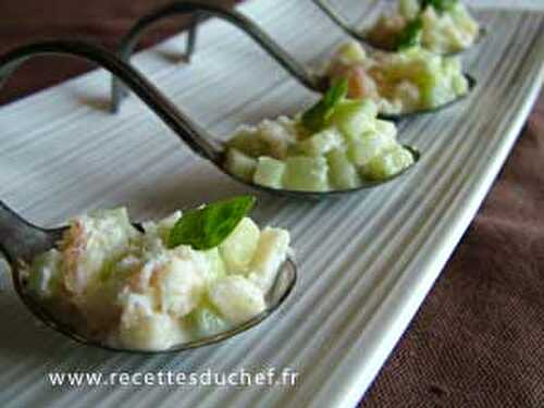 Crabe pomme verte et concombre