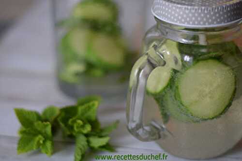 Eau pétillante aromatisée menthe concombre