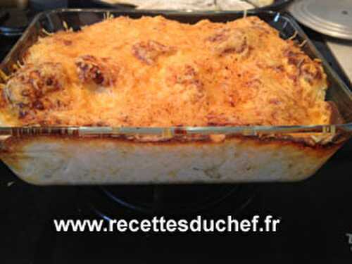 Gratin de chou fleur ou romanesco bechamel au ketchup