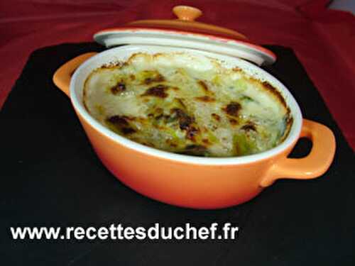 Gratin de poireaux au Saint Albray en mini-cocottes