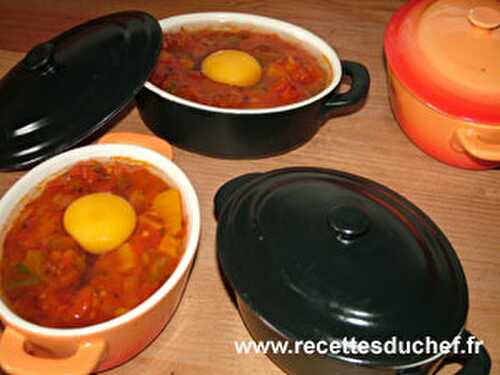 Oeuf à la basquaise en mini cocotte