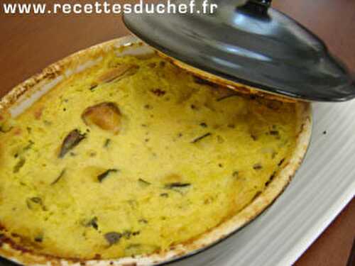 Petites cocottes de flan de moules aux courgettes au fromage blanc et curry