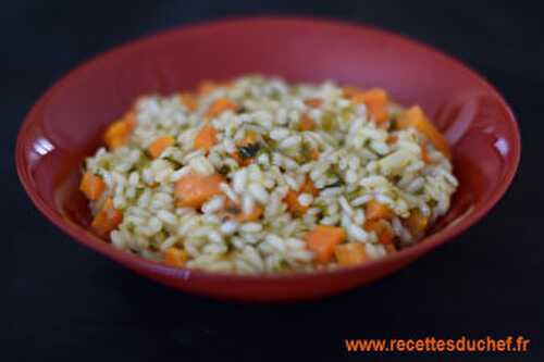 Risotto aux carottes et laitue de mer