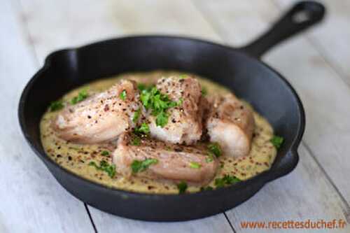 Roussette à la crème et moutarde à l'ancienne (saumonette)