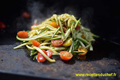 Spaghetti de courgettes à la plancha