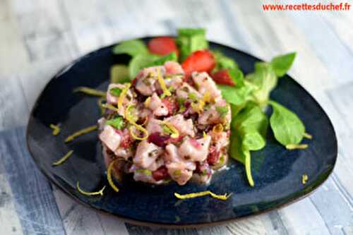 Tartare de maigre aux fraises