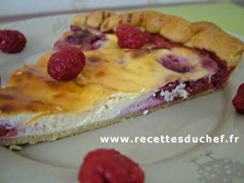 Tarte à la ricotta et aux framboises